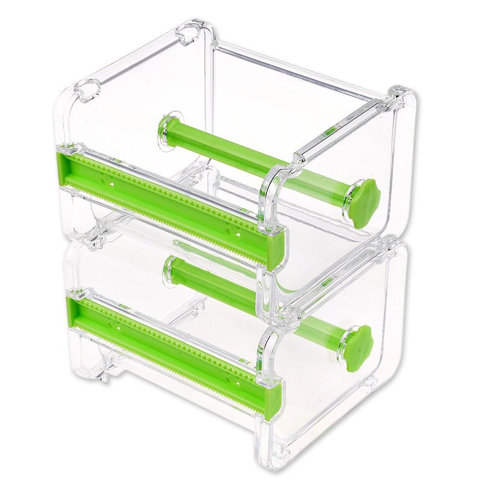 HomDSim 2pcs Washi Tape Dispenser Cutter,Roll Tape Holder Organizer,Masking Tape Desktop Tape DIY Sticker Roll Tape Cutter Holder Storage,Washi Tape Box Green