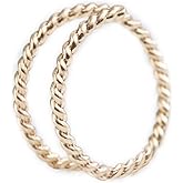 Gold Spiral Nose Ring Hoop - Handmade 14k Gold Double Spiral Nose Piercing - Thin Hypoallergenic 20 Gauge Wire 7mm Nose Piercing Jewelry