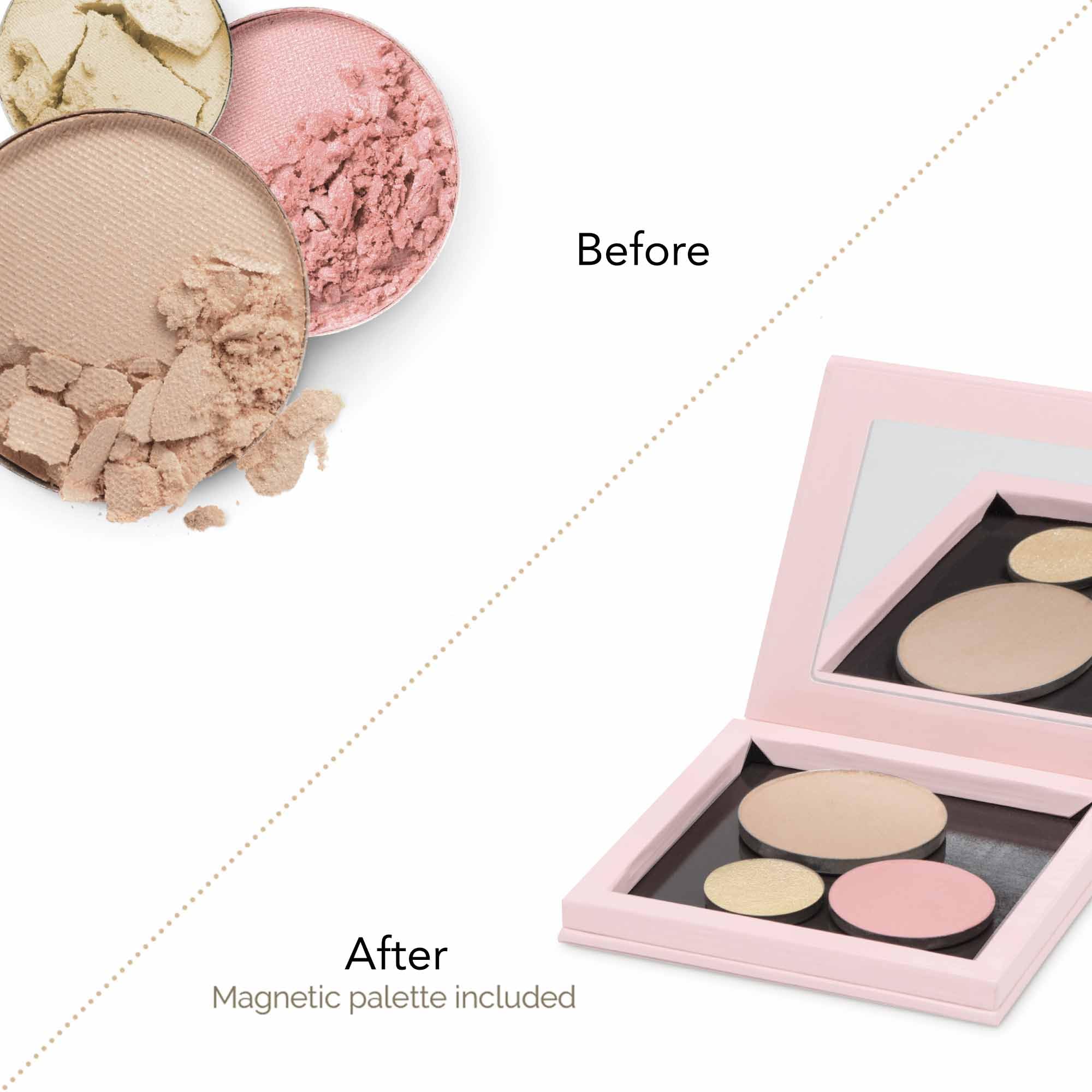 FIXY Makeup Repair Kit - Repressing tool for Eyeshadows, Blush & Highlighter or Depot | Organize Makeup Round Pans in Makeup Palette with Mirror | Makeup Artist Must Haves