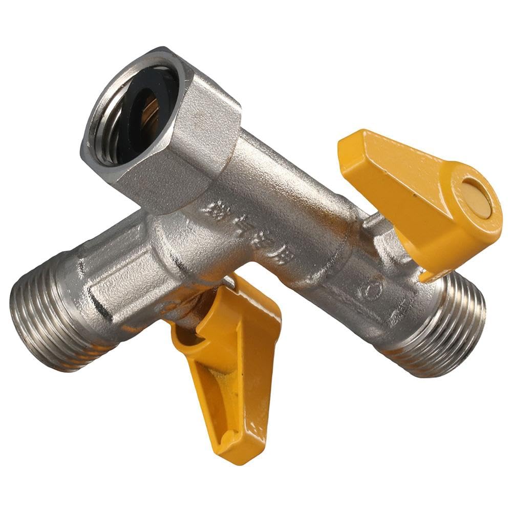 Upluckey Shower Diverter Valve G1/2" Heavy Duty Brass Water Flow Control Valve Durable Water Diverter Showerhead and Shower Hose