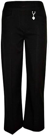 L S U Girls Pull Up School Trousers Heart Pendant Black 14-15 Years view 1