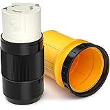 Kohree 50 AMP RV Power Cord Cover Twist Lock With Boot Inlet Locking Plug Protector Locking Shore Connector Replacement, 50A 