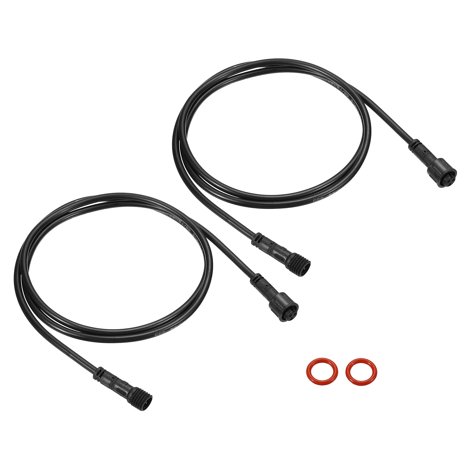 Photo 1 of PATIKIL 3.28Ft 3 Pin Extension Cable Wire, Small Size 2Pcs 22 AWG Waterproof IP67 Connector with Male and Female at Both Ends for LED Strips, Black