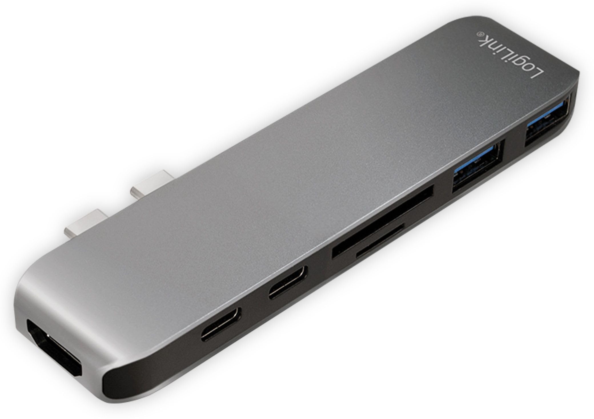 LogiLink 7-in-1 multi-function hub (type USB-C) with PD (power delivery), aluminium alloy