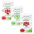Simple Mixes Natural Gummy Mix, Variety Pack - Strawberry, Lime, Cherry, Healthy Snack, Dye-Free, Lactose-Free, Fat-Free & Gluten-Free, Kosher, 3 Pack