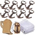 Amajoy 30 PCS Skeleton Nautical Anchor Bottle Opener with White Sheer Bag and Card for Wedding Party Favors & Decorations Baby Shower
