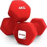 KAYMAN Neoprene Dumbbells Set 2 x 4 Kg Anti-Slip Hex Coated Home Gym