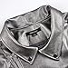 ASMAX HaoDuoYi Womens Slim Zipper Motorcycle Biker Leather Crop Jackets Silver