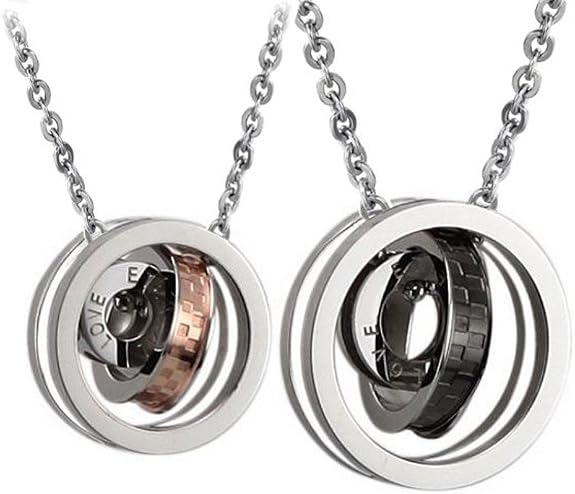 Husband And Wife Interlocking Necklaces 
