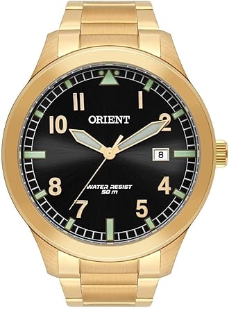 Relogio orient masculino dourado grande Outlet