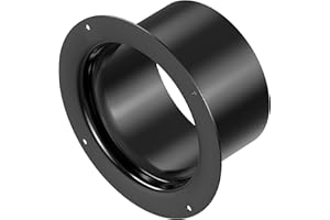 6 Inch Duct Connector, HG Power 150mm Plastic Straight Pipe Flange for 6" Ducting Pipes Hoses Heating Cooling HVAC Ventilation Use, Black