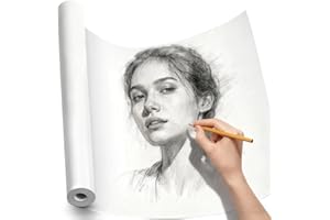 PH PERKHOMY PerkHomy Craft Paper Roll 15" x 450" (37.5') Kraft Paper for Kids Gift Wrapping Moving Art Floor Covering Packing Painting Drawing Paint Easel Poster Chart Paper (White, 15" W x 450" L (37.5'))