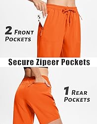 MAGCOMSEN Hiking Shorts Women Orange Quick Dry