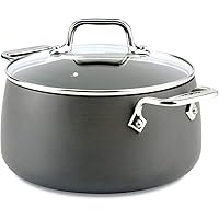 All-Clad E7854464 HA1 Hard Anodized Nonstick Dishwaher Safe PFOA Free Soup Stock Pot Cookware, 4-Quart, Black