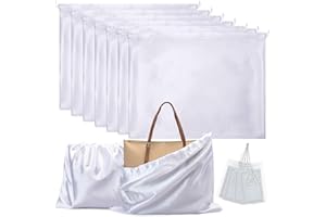 ANGSYLTH 7 Pack Dust Bags for Handbags Travel Storage Pouch， Silk Cloth Bag With Drawstring Large Storage Pouch for Handbag Purse Shoes Boots.…