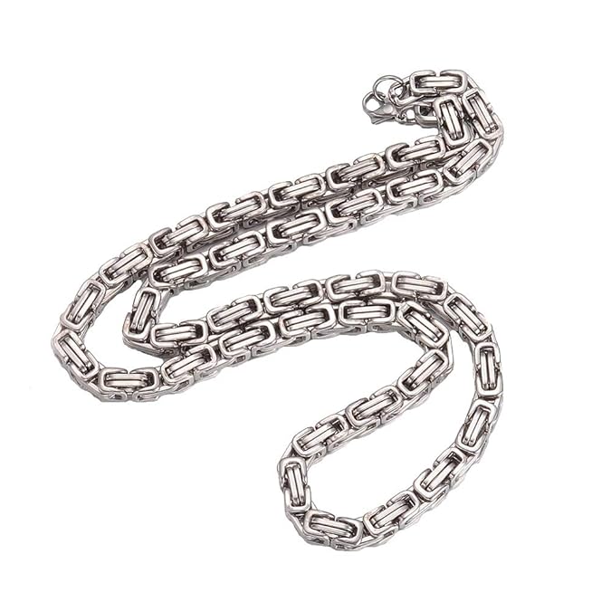 Westernlifestyle Kette Königskette Edelstahl Silber Halskette Damen Herren 60 x 0,5 x 0,5 cm