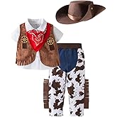 LXKIKMM May's Baby Western Cowboy Style Kids Costume Set Cosplay Costume