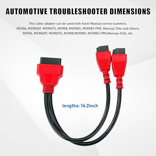 Kewucn 12+8 OBD2 Cable Adapter - 14.2 Inch Programming Cable For Auto Diagnostics