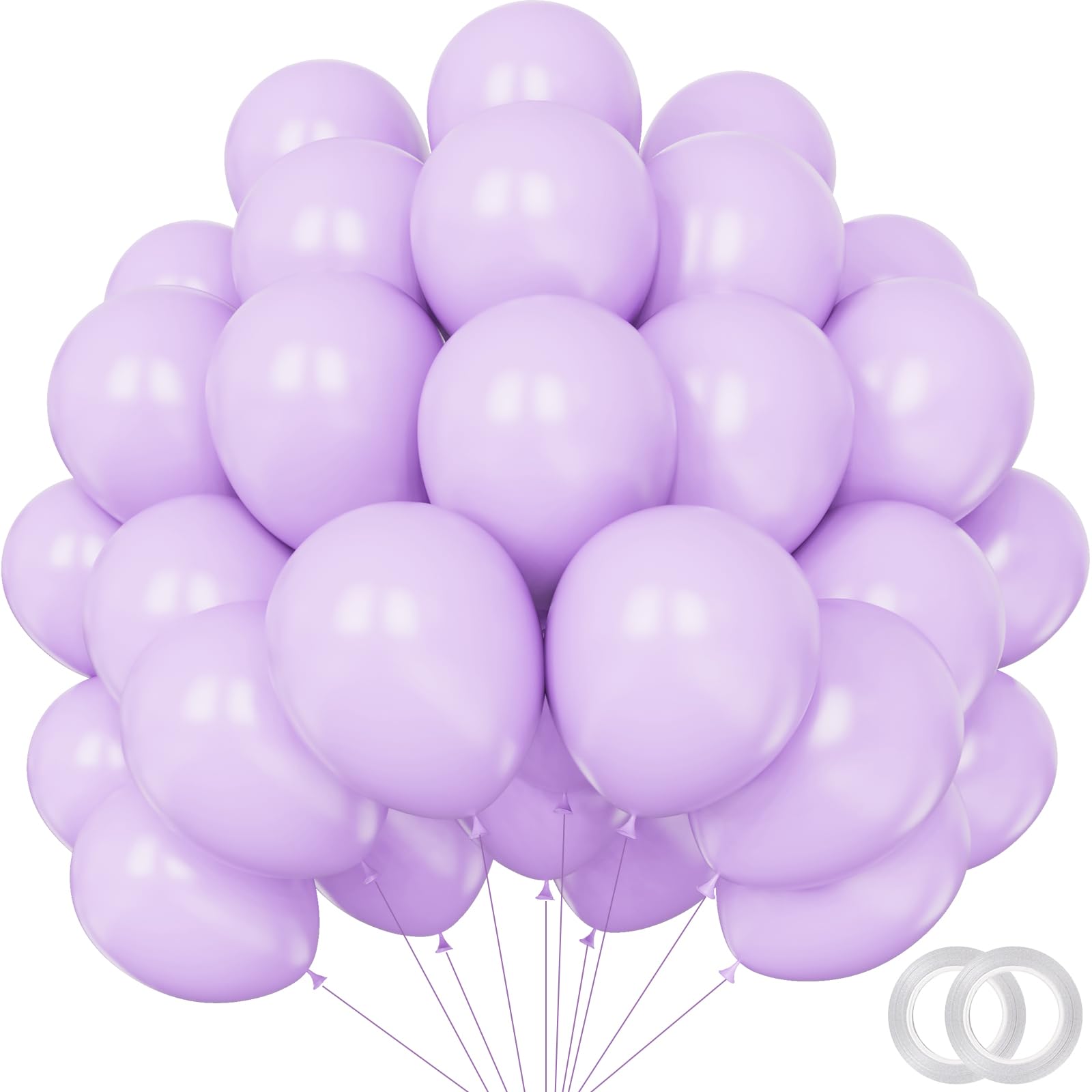 Photo 1 of 100 Pack 12 inch Light Purple Latex Balloons Pastel Decorations for Birthday Party, Wedding, Anniversary, Baby Shower