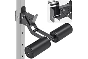Lifeswell Nordic Hamstring Curl Attachment for 2" x 2" or 3" x 3" Power Rack, 6 Height Adjustable Leg Hold Down with Leather Surface for Home Gyms