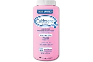 Caldesene Medicated Protecting Body Powder with Zinc Oxide and Cornstarch, Talc-Free Baby Powder Soothes & Protects, 5 Oz.