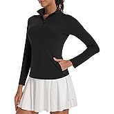 Runhit Women's Quarter Zip Pullover with Pockets Long Sleeve Golf Tennis Shirts UPF 50 Sun Protection Workout Athletic Tops