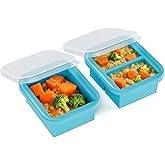 1 Cup and 2 Cup Silicone Freezer Tray with Lid,Silicone Food Freezer Molds,Soup Freezer Trays,for Freezing Soup Sauce Leftove