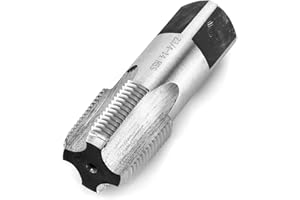 QWORK 3/4"-14 NPT Pipe Tap, Carbon Steel, for Clean and Re-Thread Damaged or Jam Pipe Threads