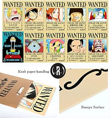 Rgf New Edition One Piece Pirates Wanted Posters Straw Hat Pirates Crew Luffy Chopper Zoro Nami Usopp Sanji Jinbe Franky Brook Robin 10pcs Bronze