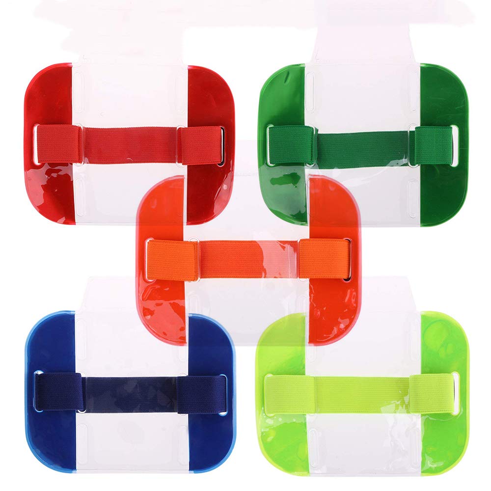 Armband ID Card Badge Holders License Security ID Badge High Visibility Arm Band for Work Pass(Pack of 2, Red)