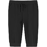 Weintee Women's Plus Size Petite Capris Capri Joggers with Pockets