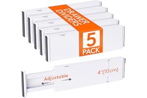 Lifewit Drawer Dividers for Clothes, Adjustable Drawer Organizers, Plastic Expandable Drawer Separators for Bedroom/Office/Ba