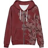 Irisjudy Womens Zip-up Hoodie with Kanga Pocket(XS-5XL),Cactus,Sunflowers,Butterfly Long Sleeve Sport Shirts Shell Jackets