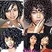 Kaibeilu Short Bob Brazilian Funmi Human Hair Bundles Bouncy Curly Hair Weave Afro Kinky Curly Virgin Hair Weave Unprocessed 8A Cheap Virgin Hair Extensions 100g/PC 1B Black (8 8 8 inches)