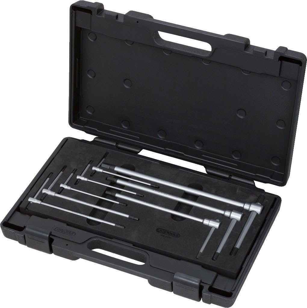 KS Tools 158.5100 2-10mm 3-Way T-Handle Hex Wrench Set (8 Pieces), Chrome - Image 3