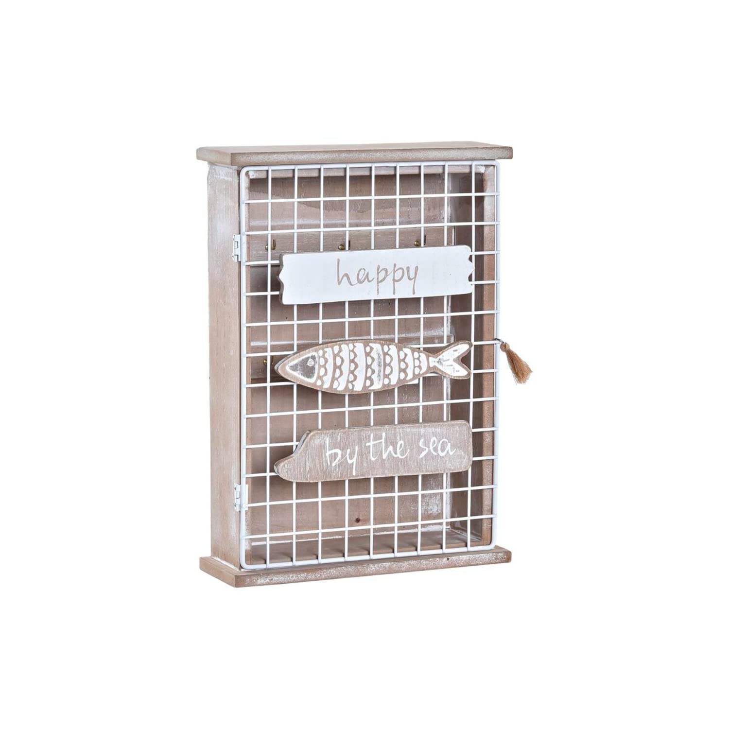 DKD Home Decor Key Cabinet, Wood, White, Standard