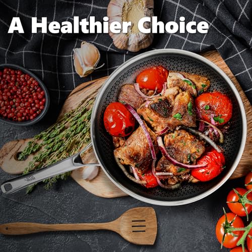 SNOWCLAD Hybrid Non-Stick Frying Pan 28cm, PFOA-Free Cookware, Suitable for All Hob Types, Durable & Easy Clean