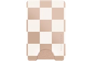 VELVET CAVIAR compatible with MagSafe Wallet 2.0 | Magnetic Card Holder Wallet for iPhone 17/16/15/14/13/12 or Phone Cases compatible with MagSafe | Nude Checkered