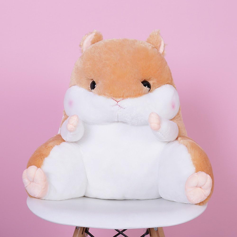 WAIT FLY Lovely Cartoon Hamster Shaped Plush Lumbar Pillows Waist Rest Cushion Bedrest Reading Pillows Chair Back Cushion for Bedroom Office Car: Home & Kitchen