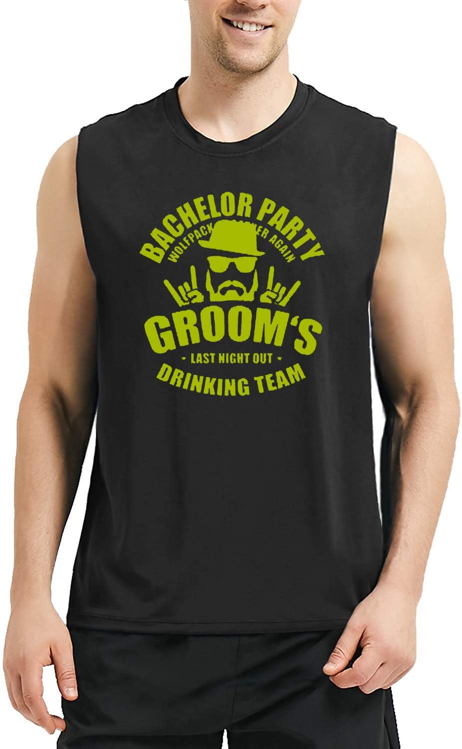 KioHp Groom's Drinking Team 'Member'-1 Classic Teen Men's Cotton Vest T-Shirt,Casual and Stylish,Sport Comfortable
