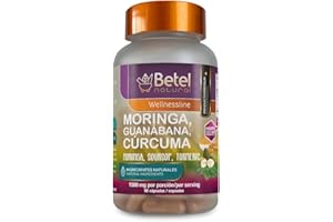 Betel Natural Premium Moringa Guanabana and Curcuma 3 Powerful Superfoods in 1-90 Capsules