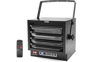 CTSC 8500W Garage Heater Electric, 240V Hardwired Electric Garage Heater, Unique Voltage Display Design, Digital Thermostat, Remote Control and Timer, Garage Heaters, Ideal for Workshop, ETL Listed