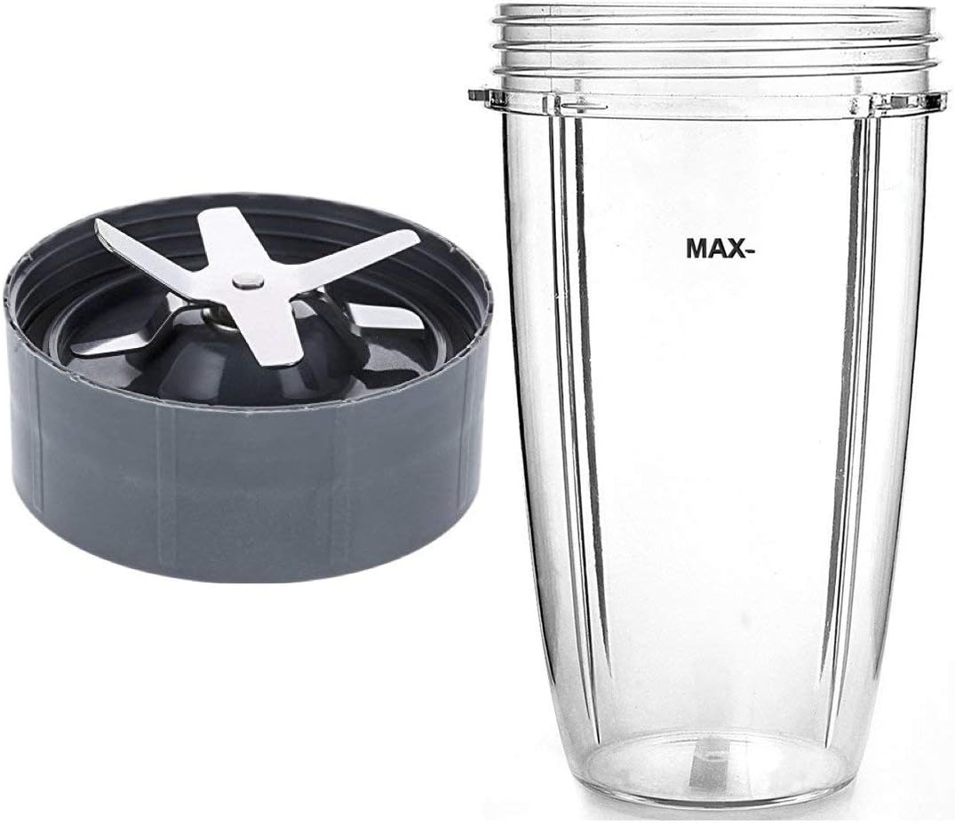 NutriBullet Compatible 32oz Cup & Blade Replacement Set - Tall Blender Cup & 6 Fin Extractor Blade Accessories