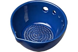 2 in 1 Handmade Stripper Bowl | Garlic Grater Bowl with 5 Hole | Multi-Functional Kitchen Grater Plate Tools