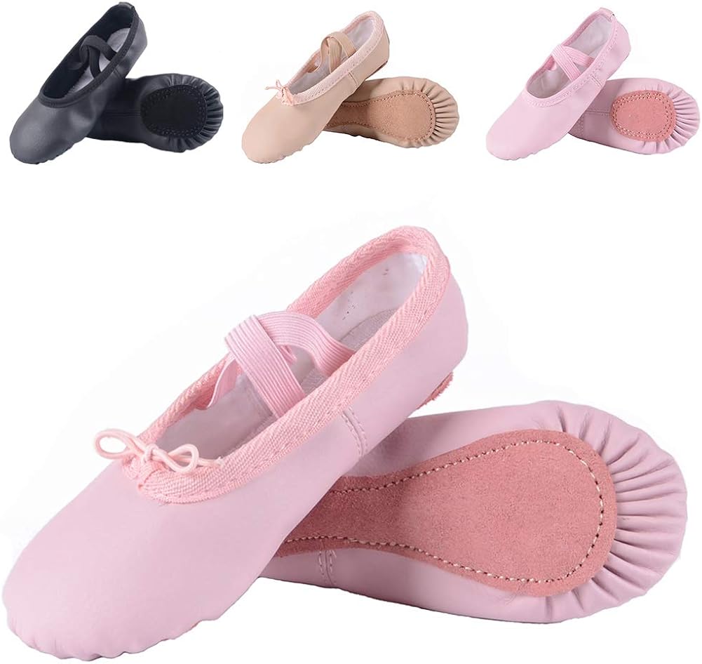 Leather Ballet Shoes for Girls/Toddlers/Kids, Full Sole