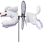 Premier Kites Petite Spinner Poodle &ndash; Whimsical Wind Spinner for Yard &amp; Garden, Durable Weather-Resistant Fabric, Easy to Assemble, Outdoor Decor for Patios, Lawns, and More