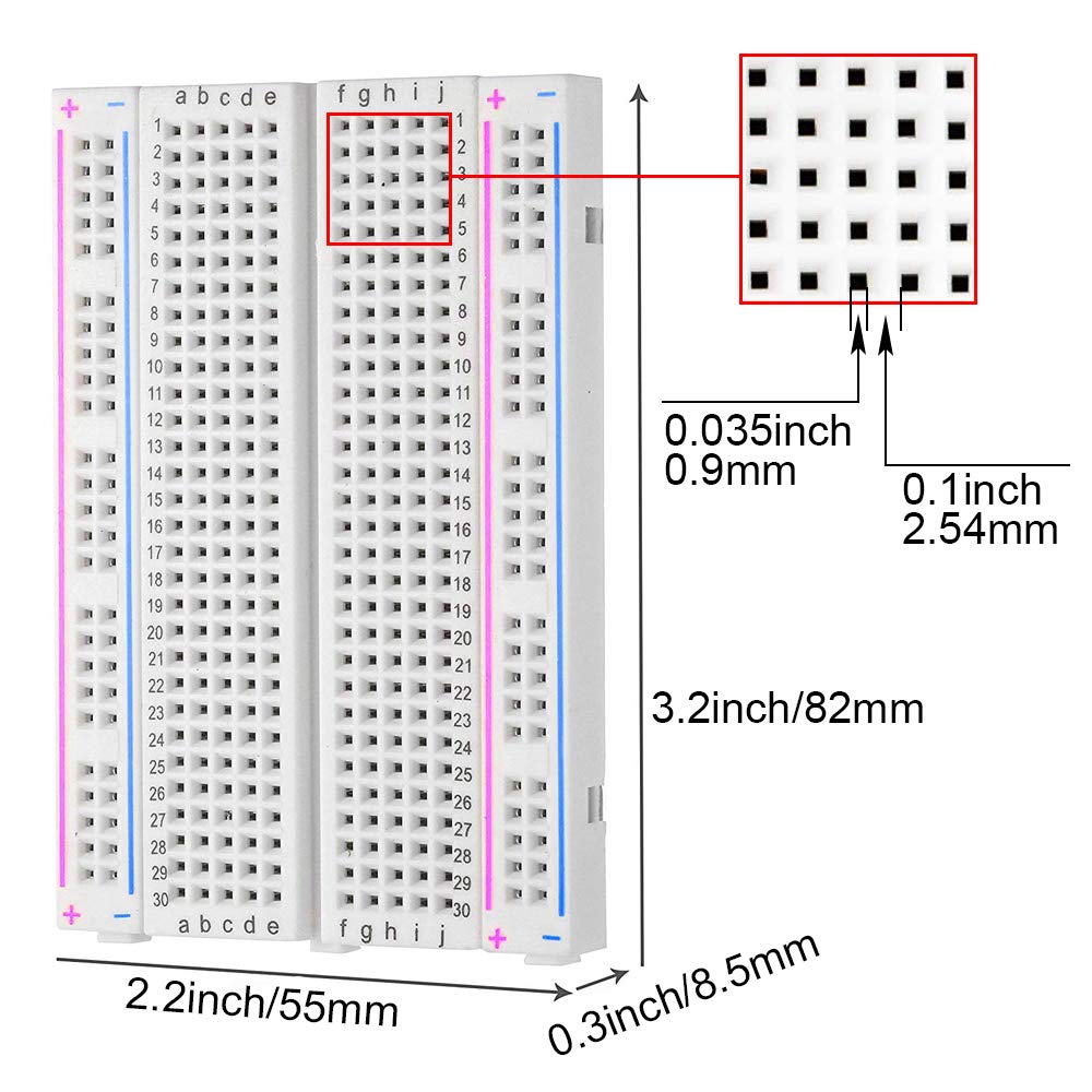 FICBOX 400 tie Points Solderless Breadboard(6 Pack)