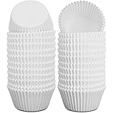 Cokiecan 600 Pcs White Cupcake Liners Standard Size Baking Cups Food-Grade Greaseproof Paper Muffin Liners, No Smell Cupcake Wrappers for Wedding Birthday Party