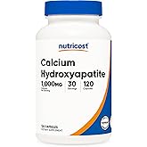 Nutricost Calcium Hydroxyapatite (1,000mg Calcium) 120 Capsules, 30 Serv | 4,400mg Microcrystalline Hydroxyapatite, GMO-Free