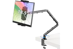 Urmust Tablet Mount for Desk, Adjustable iPad Stand Holder, 360° Rotation, Sturdy Aluminum Tablet Arm for 4.7"-18.5" iPad Pro